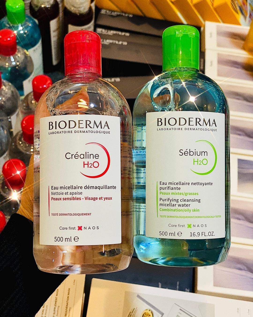 Nước Tẩy Trang Bioderma Créaline H2O 500ml Nắp Bật Bản Mới Nhất có Bill Biodema