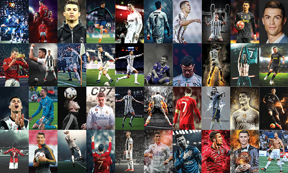 20 ảnh dán tường size nhỏ Messi Ronaldo