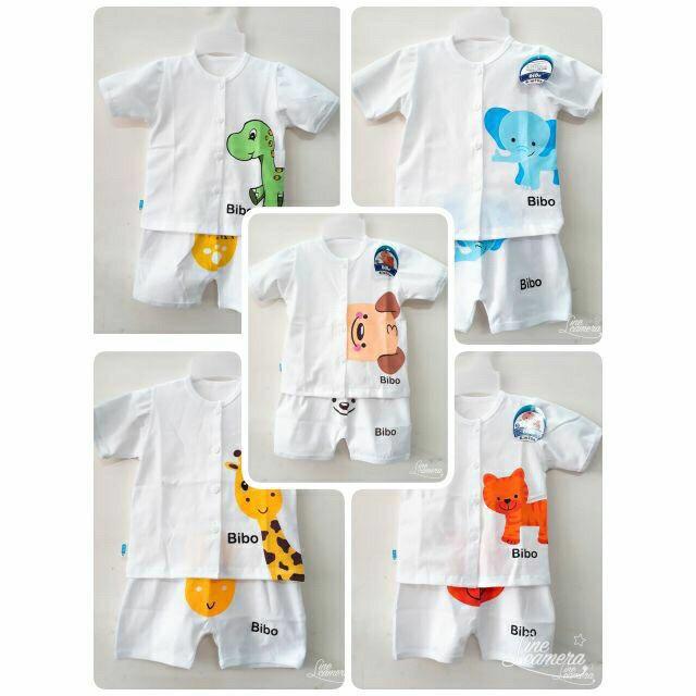 Set 5 bộ cotton cộc tay trắng cài cúc giữa