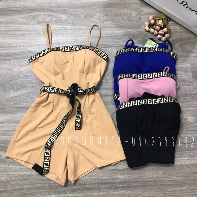 Jumpsuit 2d mảnh cúp ngực kèm belt - hàng thiết kế