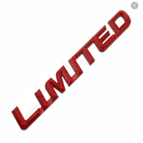 Tem decal chữ kim loại Limited nghiêng
