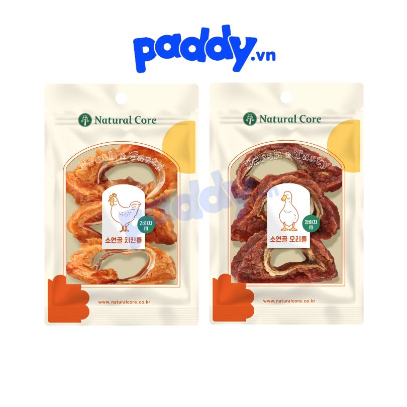Snack cho chó natural core thịt cuộn sụn bò 65g