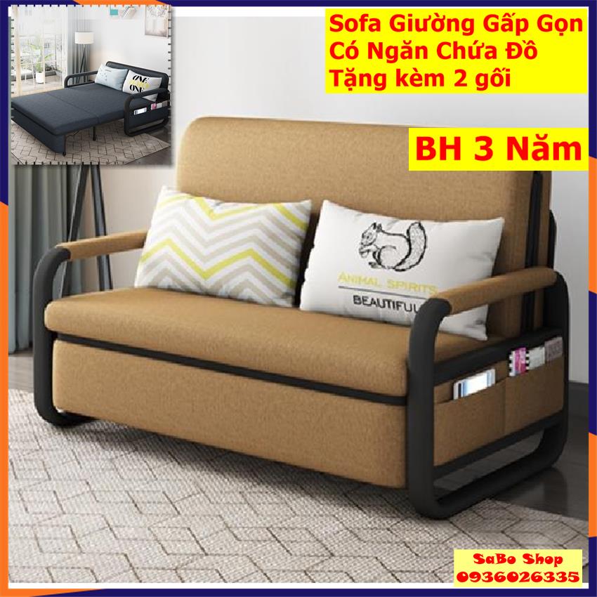 Giường Sofa Cao Cấp Gấp Gọn Thành Ghế Sofa Đa Năng - Sofa Giường Có Ngăn Chứa Đồ 1m30 x 1m90
