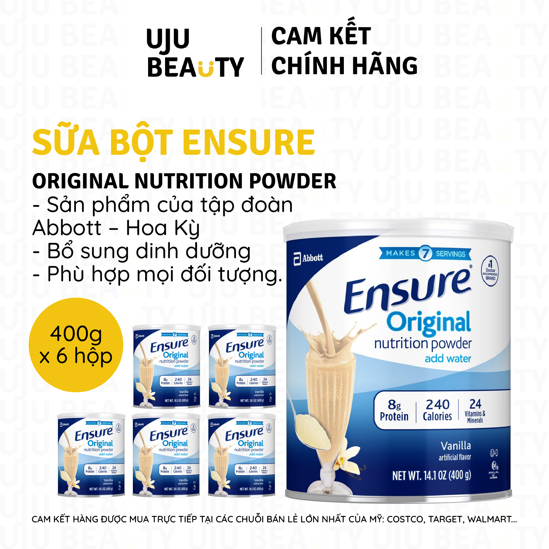 Sữa bột Mỹ Ensure Original Nutrition Powder 397g - Bill Mỹ