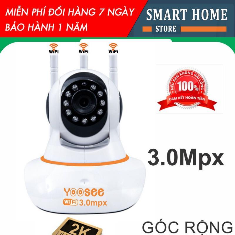 Camera Yoosee 3 Râu trong nhà  độ phân giải 3.0mpx kết nối ip wifi xoay 360 độ góc rộng, hình ảnh cực sắc nét ngày đêm