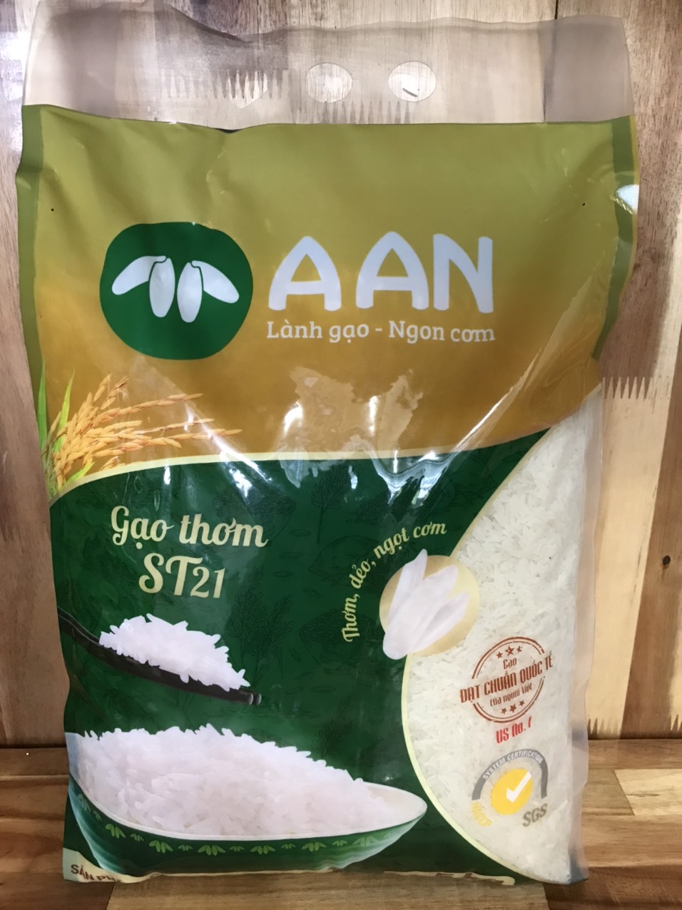 Gạo st21 aan -gạo dẻo thơm -bao 5kg