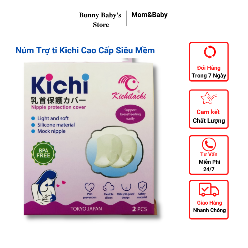 Núm Trợ Ti Kichi Cao Cấp Siêu Mềm Dụng Cụ Đắc Lực Hỗ Trợ Cho Các Mẹ Đang Khó Tập Cho Bé Ti Trực Tiếp - Bunnybabystore