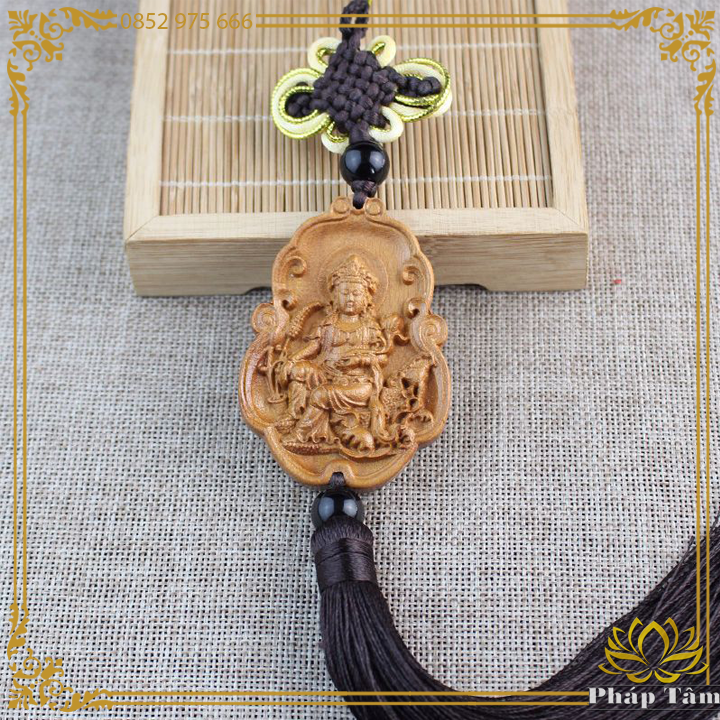 Khánh Treo Xe Đồng Tâm Kết Đại Thế Chí Bồ Tát Gỗ Tự Nhiên - Pháp Tâm