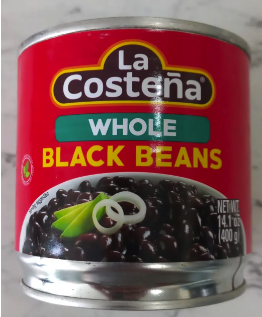 Đậu Đen Nguyên Hạt. La Costena Whole Black Beans Mexican 400g. Expiry date: 08/2028