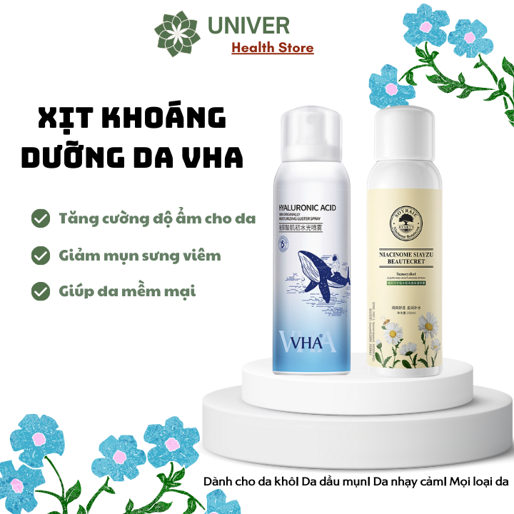 Xịt khoáng dưỡng da vha cao cấp dịu nhẹ cấp ẩm cân bằng da kiểm soát nhờn mụn 150ml