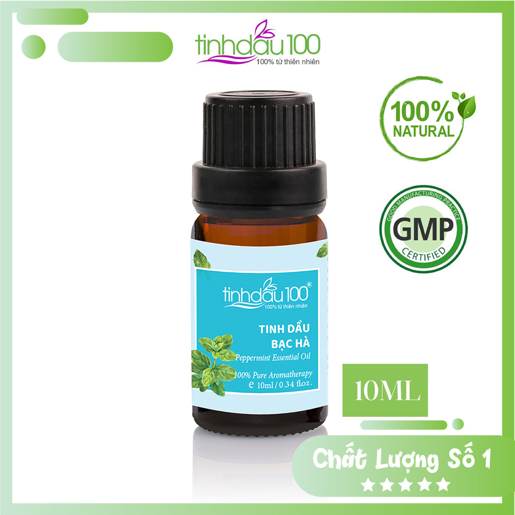 Tinh dầu bạc hà nguyên chất Tinh Dầu 100 xông phòng hương thơm nhẹ mát, khử mùi, đuổi chuột dung tích 10ml