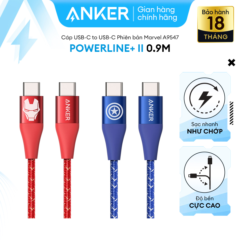 [KHÔNG DÙNG CHO IP 14 SERIES TRỞ XUỐNG] Cáp sạc ANKER PowerLine+ II USB-C to USB-C dài 0.9m - Phiên 