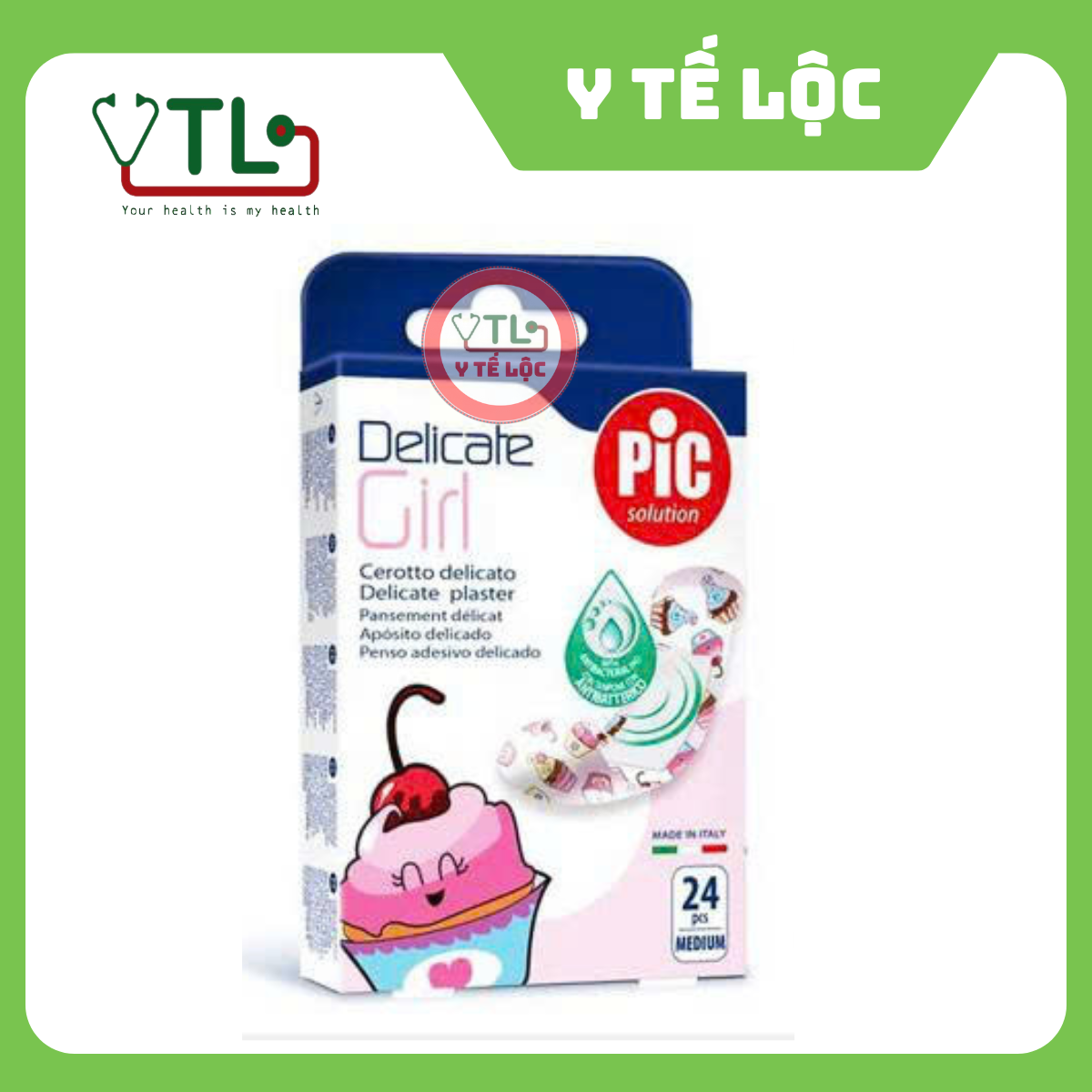 Girls or Boys - Antibacterial Personal Bandages for Delicate Sensitive Skin (Pic Brand)