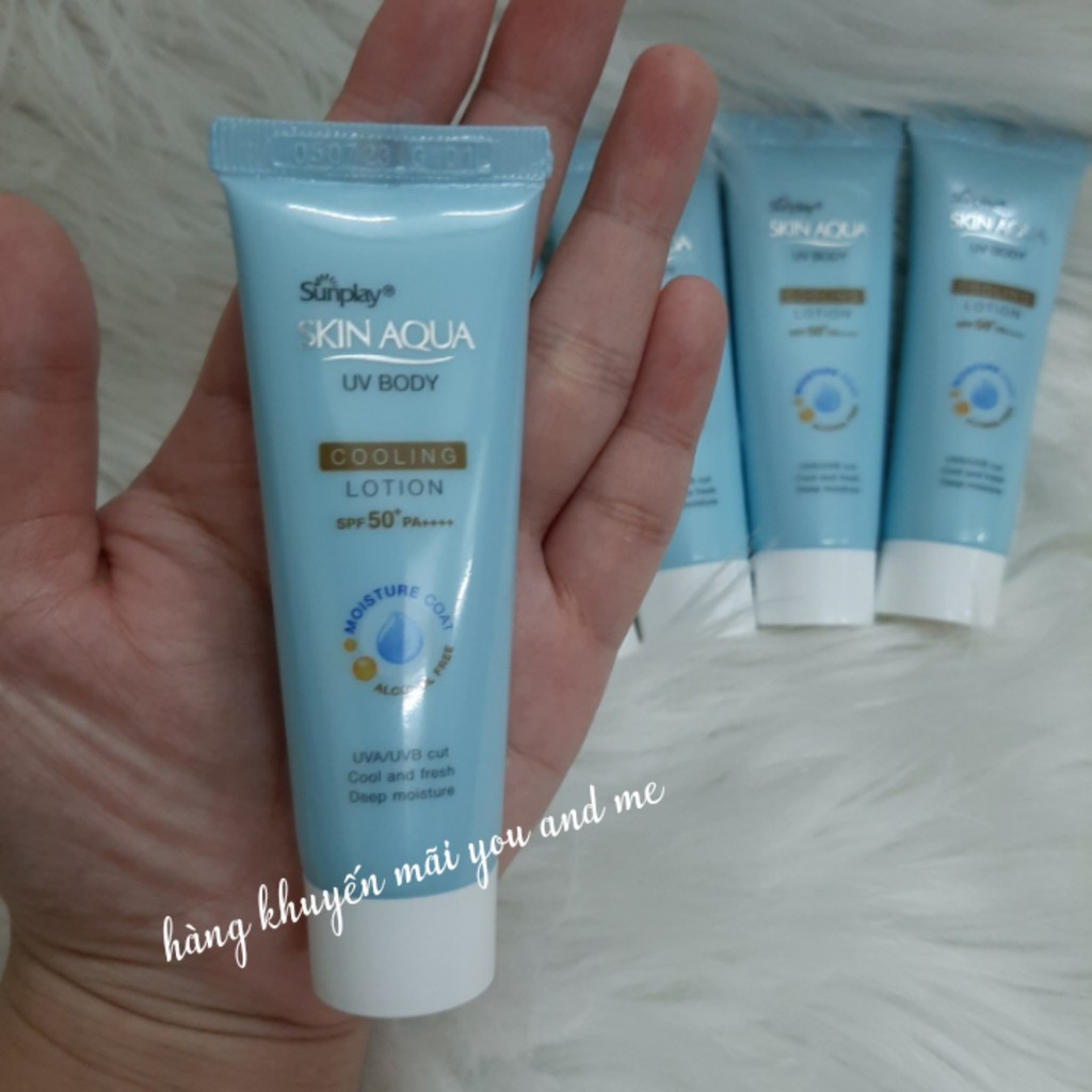 (mẫu thử 15g)Combo 2 Kem chống nắng dưỡng thể mát lạnh Sunplay Skin Aqua UV Body Cooling 15g