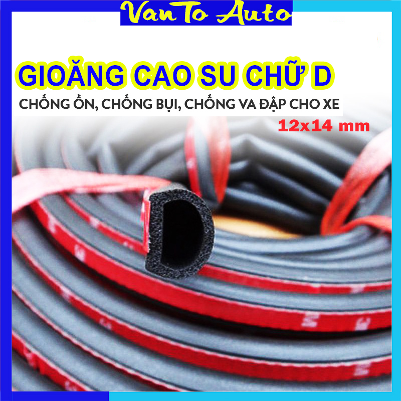 Gioăng Chống Ồn Ô Tô Chữ D TO - Gioăng Cao Su Chống Ồn, Chống Bụi, Chống Va Đập Ô Tô, Size To 12x14mm