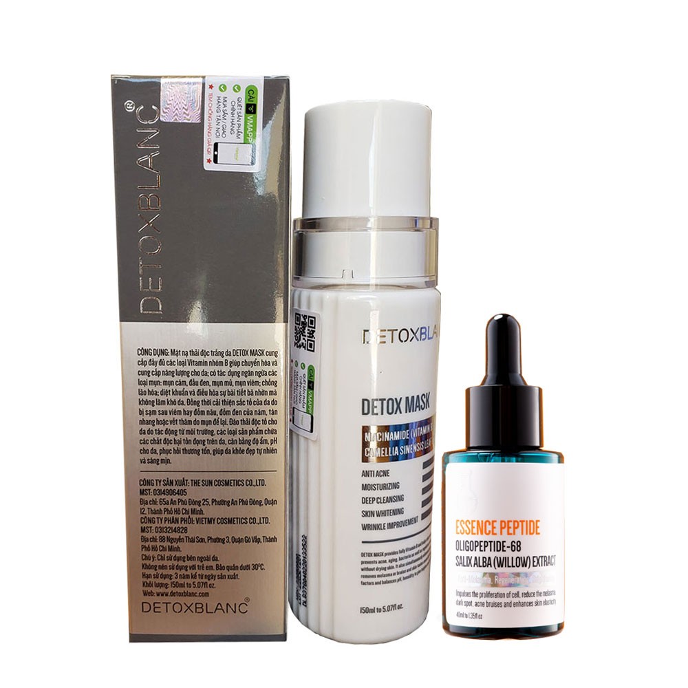 [HCM]combo serum xóa nám tàn nhang và mặt nạ sủi bọt thải độc Detox Blanc