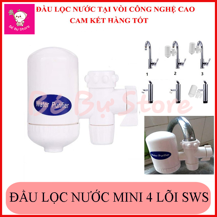 Đầu lọc nước mini sws , lọc cặn bã, gỉ sét, tạp chất trong nước, lõi lọc 4 tầng