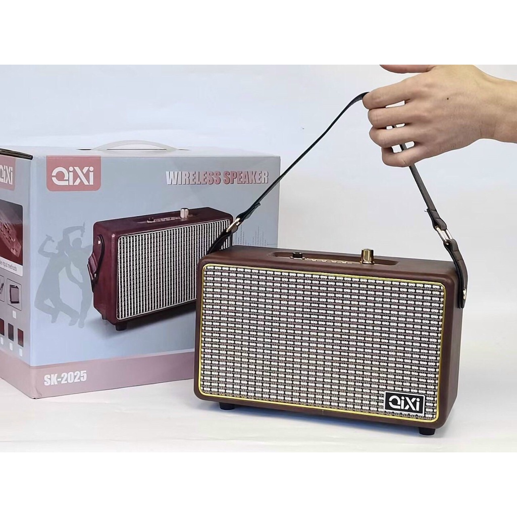 Loa bluetooth karaoke qixi sk-2025 âm thanh siêu đỉnh tích hợp cổng micro 6.5 karaoke micro không dây bh 06 tháng