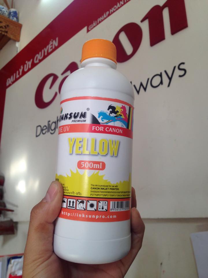 Combo mực CN dye uv inksun 500ml Xanh +vàng
