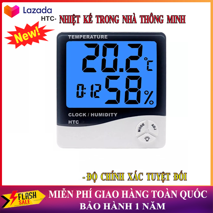 [HCM]( Xả Hàng ) Nhiệt Kế Trong Nhà Thông Minh Máy Đo Độ Ẩm Điện Tử Lcd Kỹ Thuật Số C / F Treo Tường Máy Đo Độ Ẩm Nhiệt Độ Phòng Ngủ Độ Chính Xác Cao, Bh 12Thang
