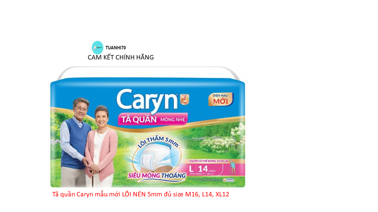 Tã quần caryn l14 mẫu mới lõi nén 5mm