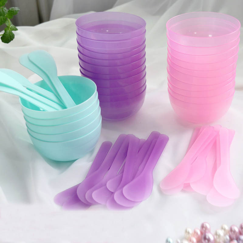Combo 100 bộ chén pha mặt nạ y hình (100 chén + 100 que)