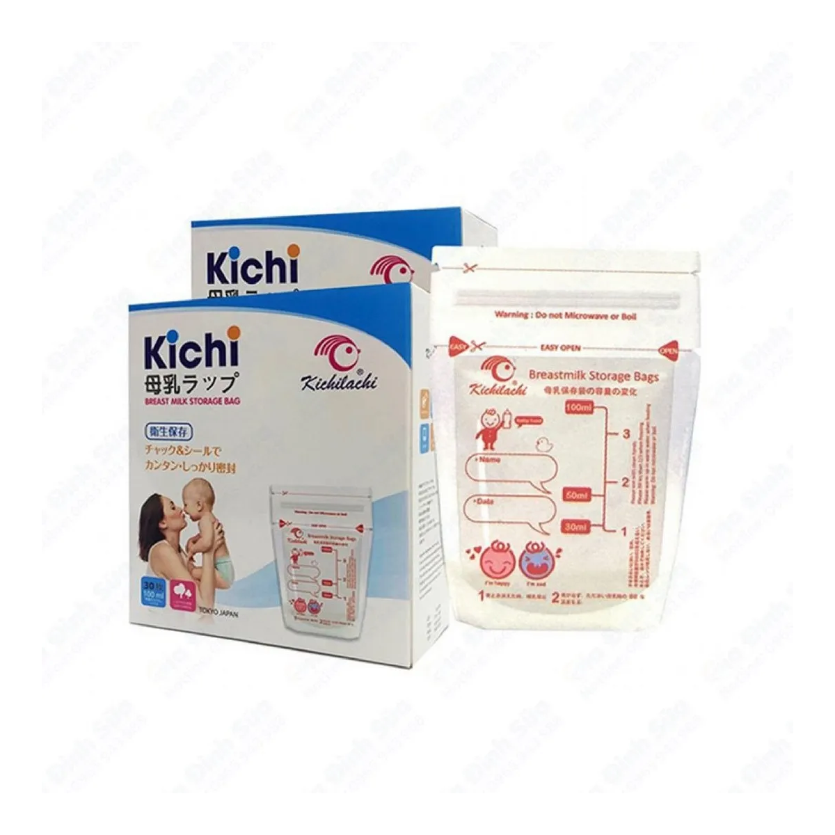 RẺ VÔ ĐỊCH Hộp 30 túi trữ sữa mẹ 100ml cảm ứng nhiệt Kichilachi Kichi K30