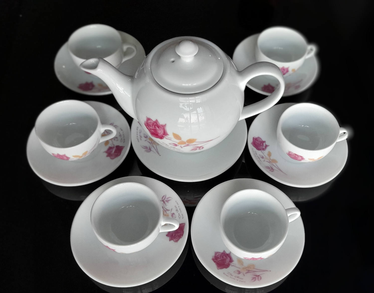 Bộ trà/bộ ấm chén hoa hồng, hàng đẹp