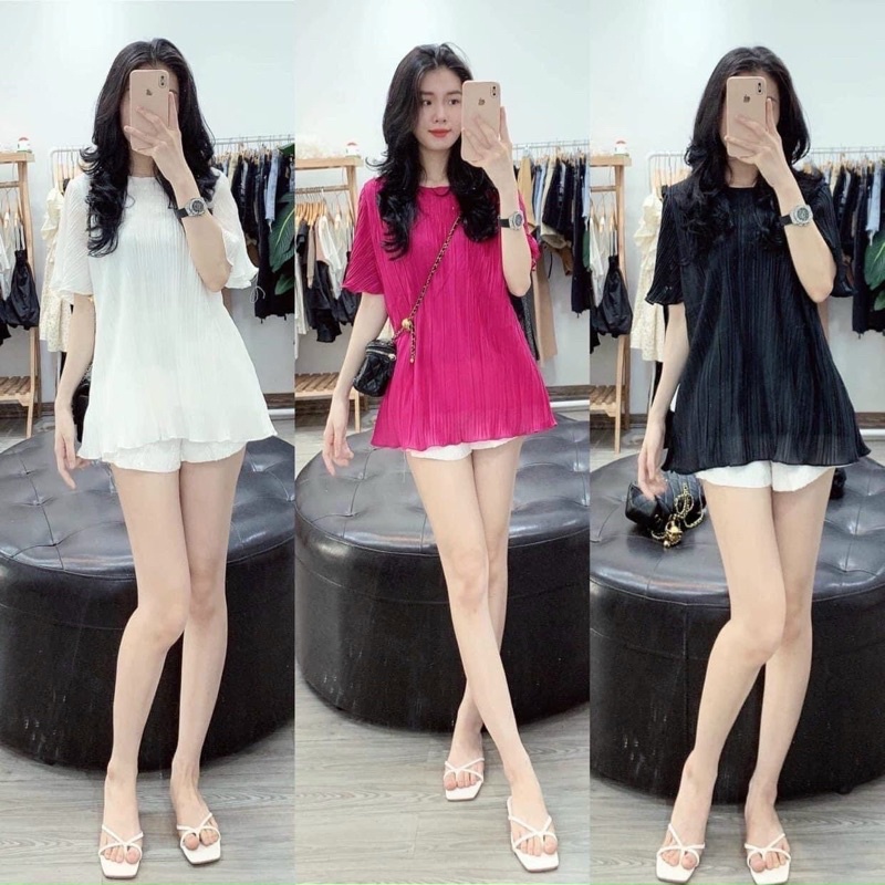 Áo bà bầu dập ly mùa hè siêu mát thiết kế cao cấp AB06