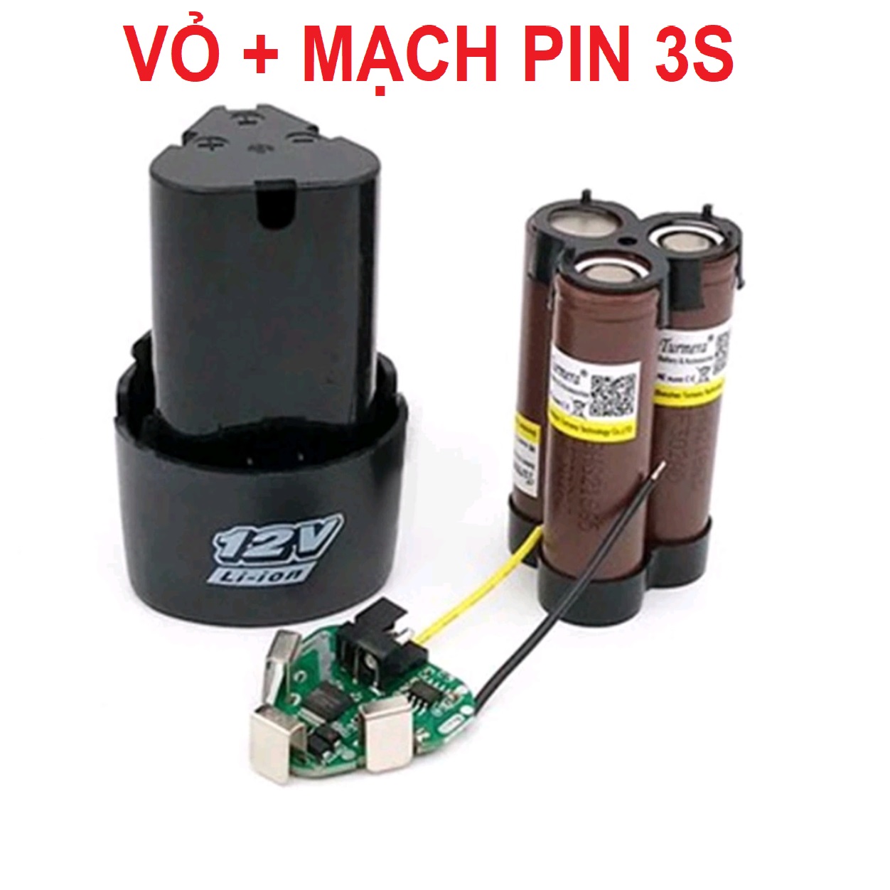 Bộ vỏ tam giác và mạch bảo vệ 3s 12v tam giác. Chuyên dùng đóng khối pin máy khoan, bắt vít 12v