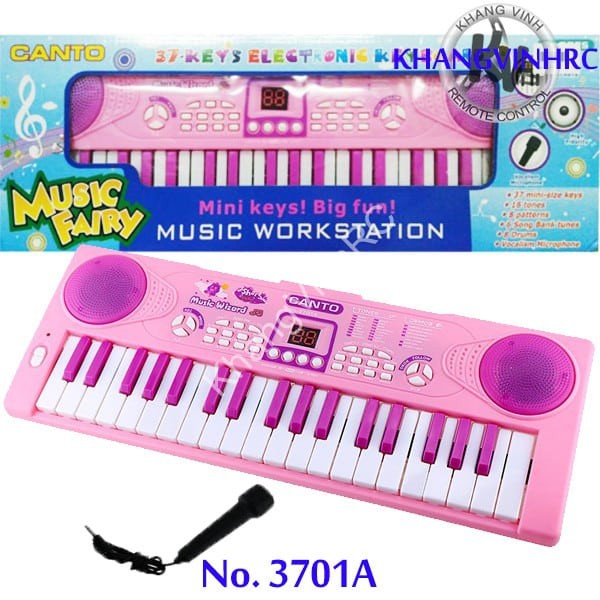 [HCM]Đàn piano 3701 có mic Hộp đàn organ pin 37 phím kèm micro Đồ chơi âm nhạ Đàn cho bé Đàn có kèm Micro bé vừa tập đàn tập hát Đàn piano