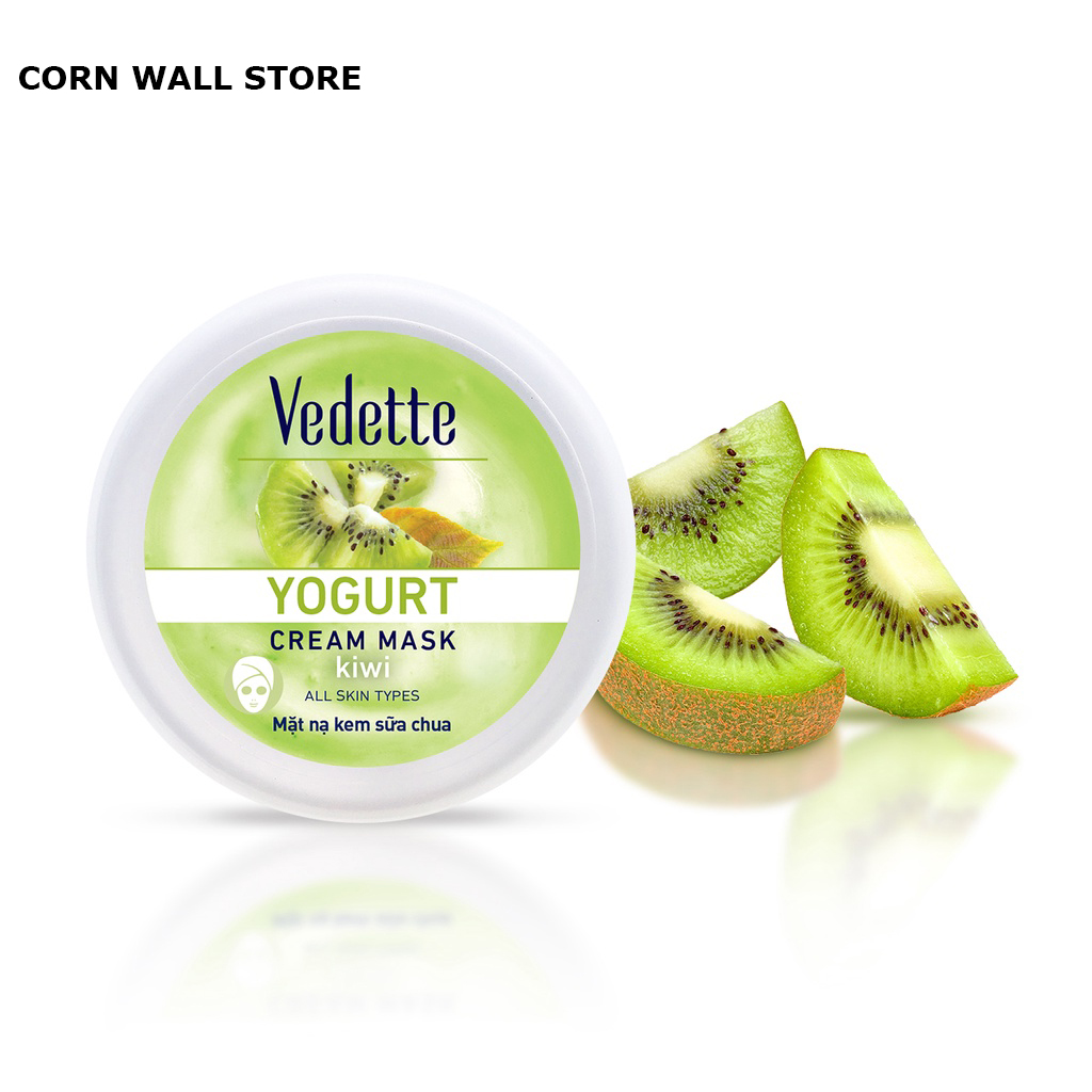 Mặt nạ sữa chua hũ kiwi VEDETTE dưỡng ẩm sáng da giảm nhờn 120ml