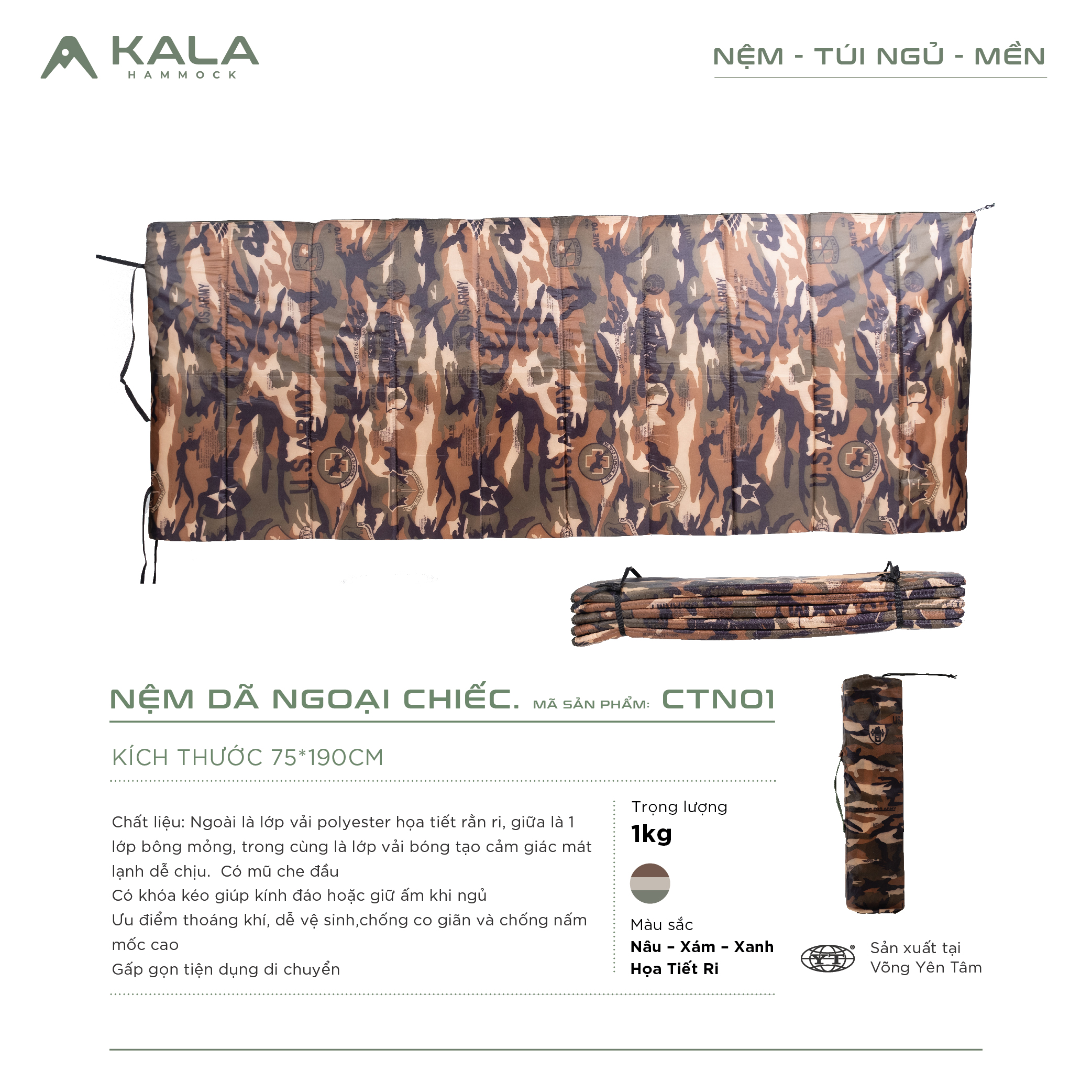 Nệm chiếc du lịch có túi treo