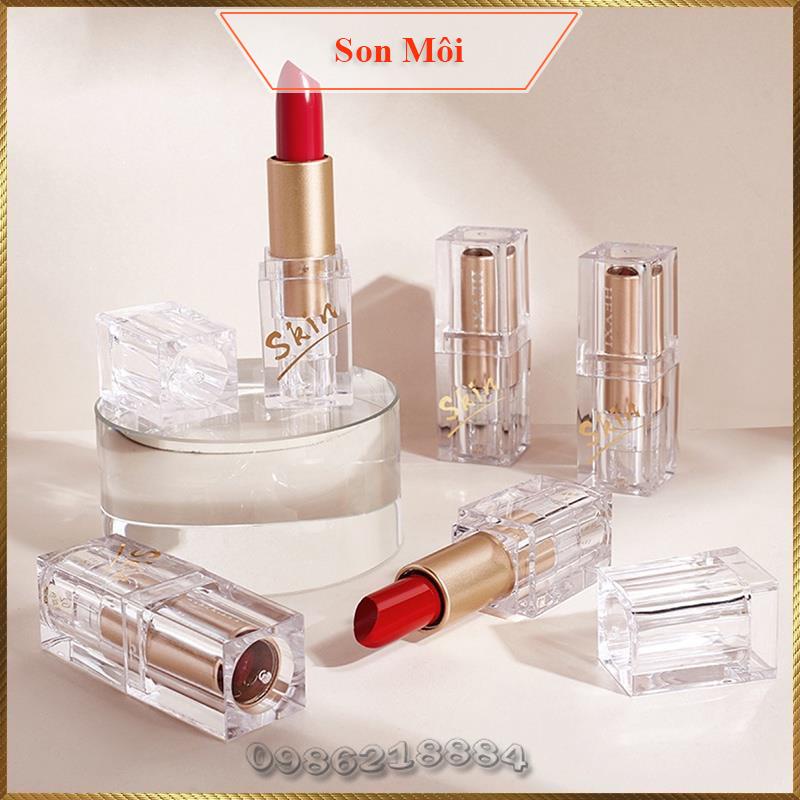 Son môi Heyxi Skin vỏ pha lê cho môi dưỡng ẩm bền màu HS78