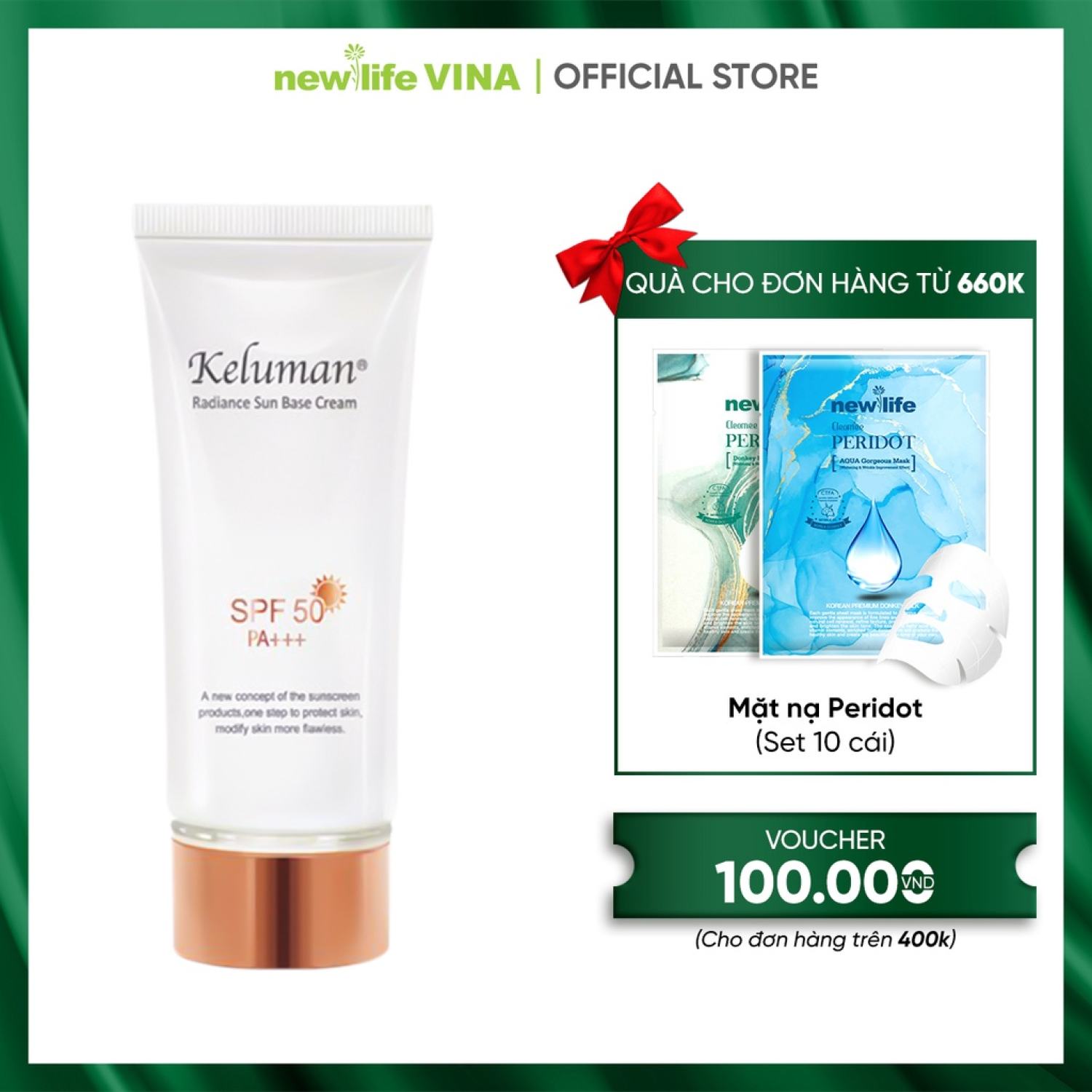 Kem Chống Nắng Dưỡng Trắng Da Keluman