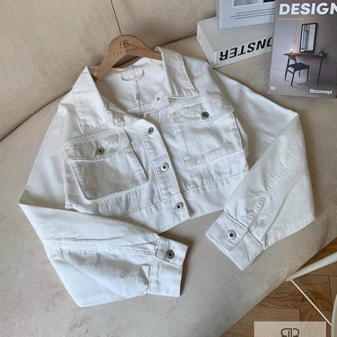 ÁO KHOÁC JEANS NỮ TRẮNG TÚI HỘP ÁO KHOÁC CHỐNG NẮNG ĐÔNG PHƯƠNG FASHION