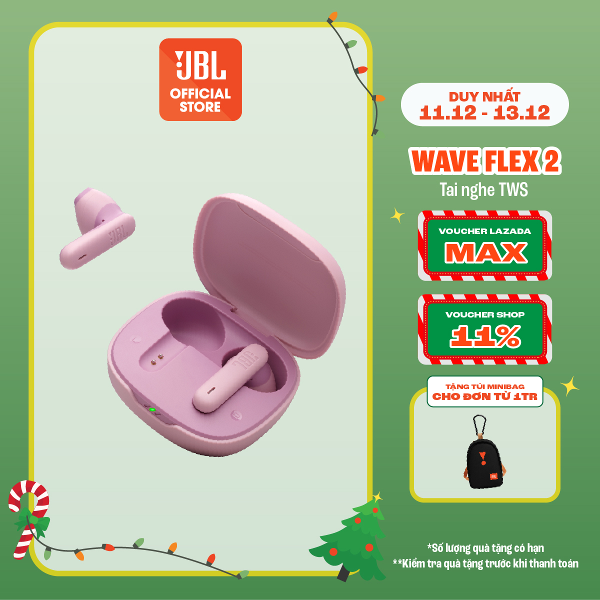  Tai nghe bluetooth JBL Wave Flex 2 - Hàng chính hãng 