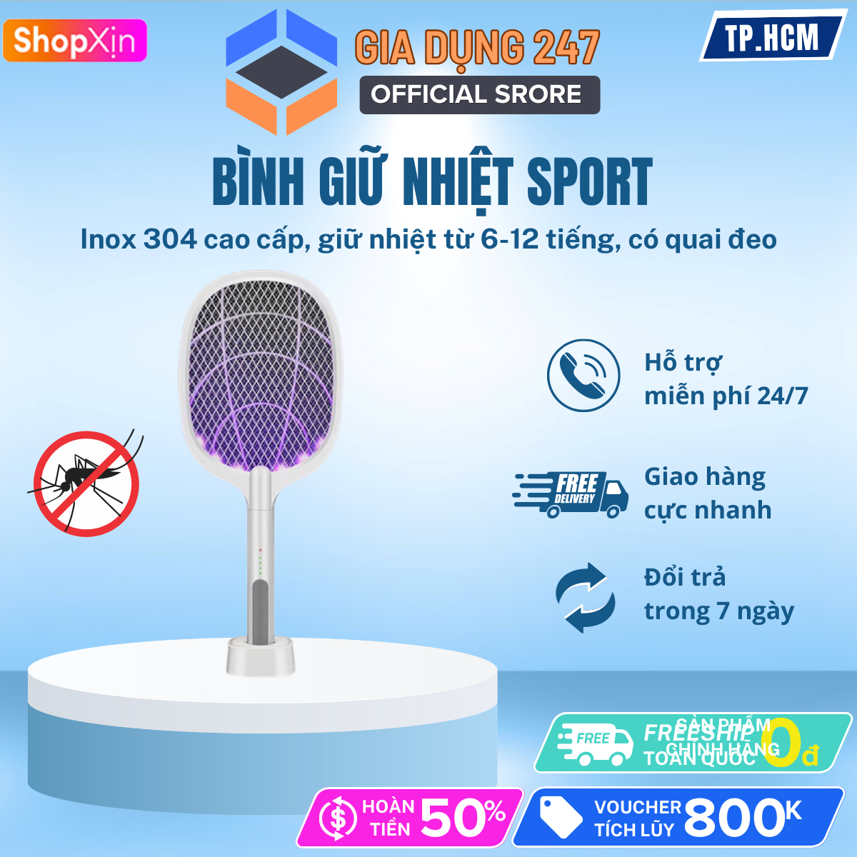 Vợt Muỗi Thông Minh Thế Hệ Mới 2in1, Vợt Bắt Muỗi Tự Động Cao Cấp Hot Nhất Năm 2022 Thiết Kế Sạng Trọng Nhiều Công Dụng, Tiết Kiệm Điện Năng, Bẫy Muỗi Kiêm Đèn Ngủ Siêu Tiện Lợi, Chống Giật An Toàn Khi Sử Dụng
