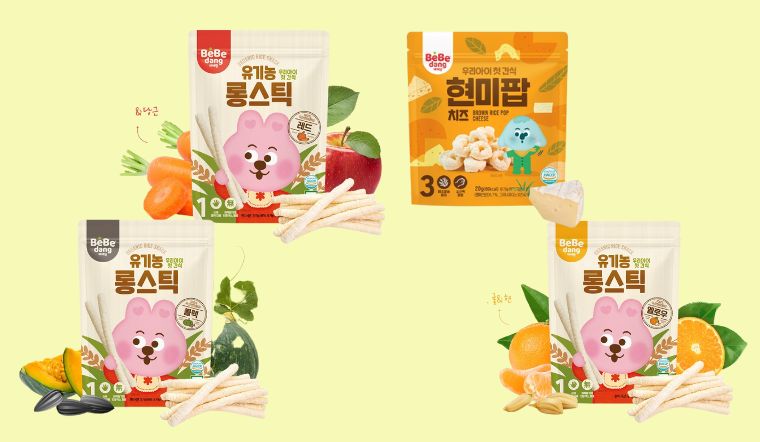 DATE T8.2024 Bánh Gạo Lứt Hữu Cơ Dạng Que BEBEDANG Hàn Quốc Cho Bé Ăn Dặm