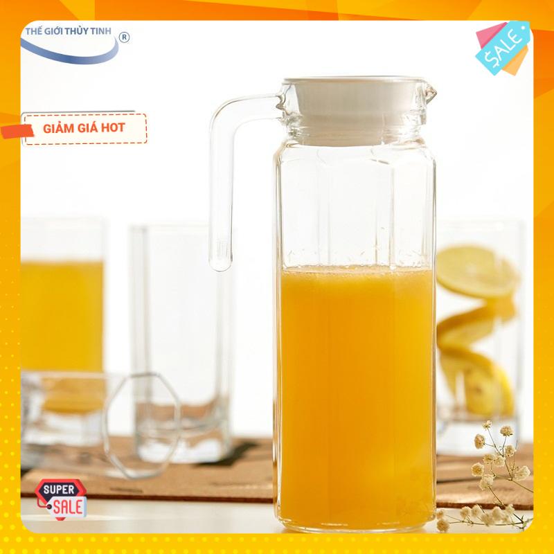 Bình thủy tinh miệng rót bát giác 1 lít deli
