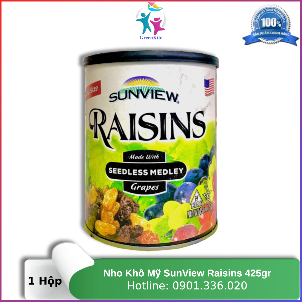 Nho khô mỹ sunview raisins 425gr