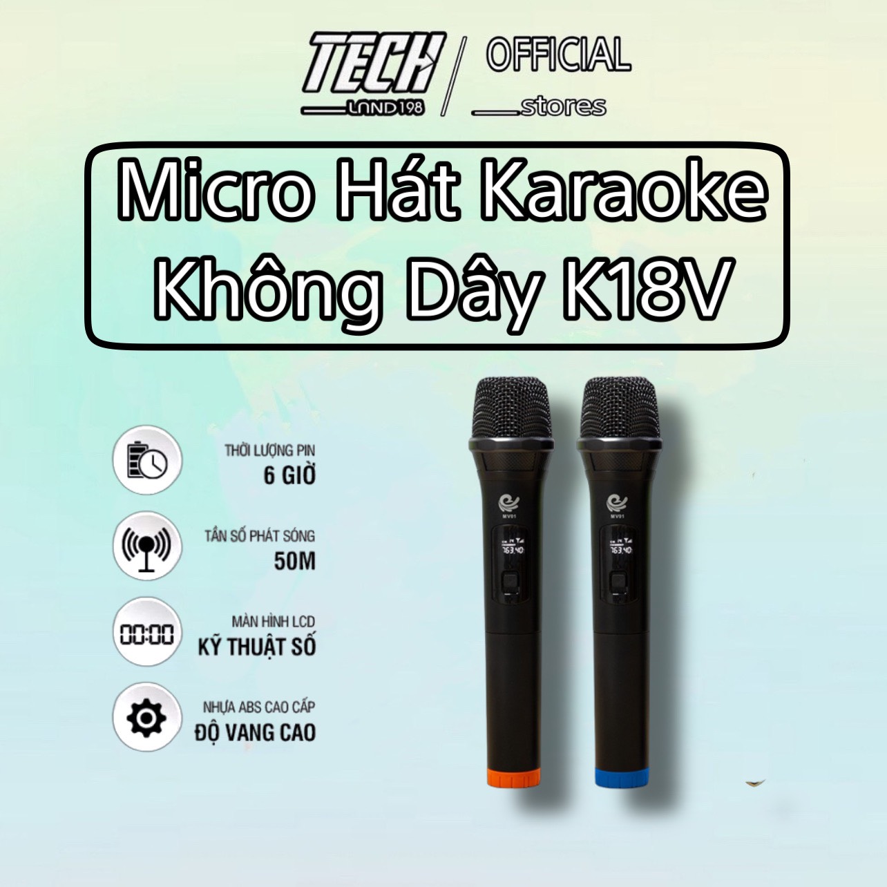 Micro Không Dây, Mích Hát Karaoke MV01 plus+, Chuyên Dành Cho Mọi Loa Kéo, Âm Ly - Tần Số 50, Hát Nhẹ Và Êm