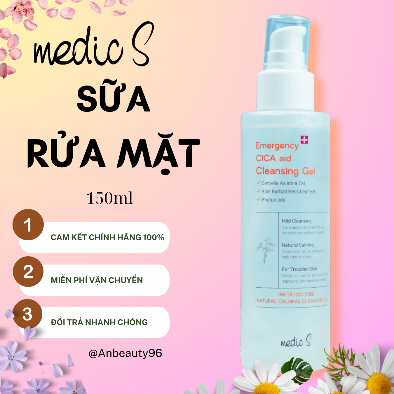 Sữa rửa mặt Medic S nhập khẩu Hàn Quốc