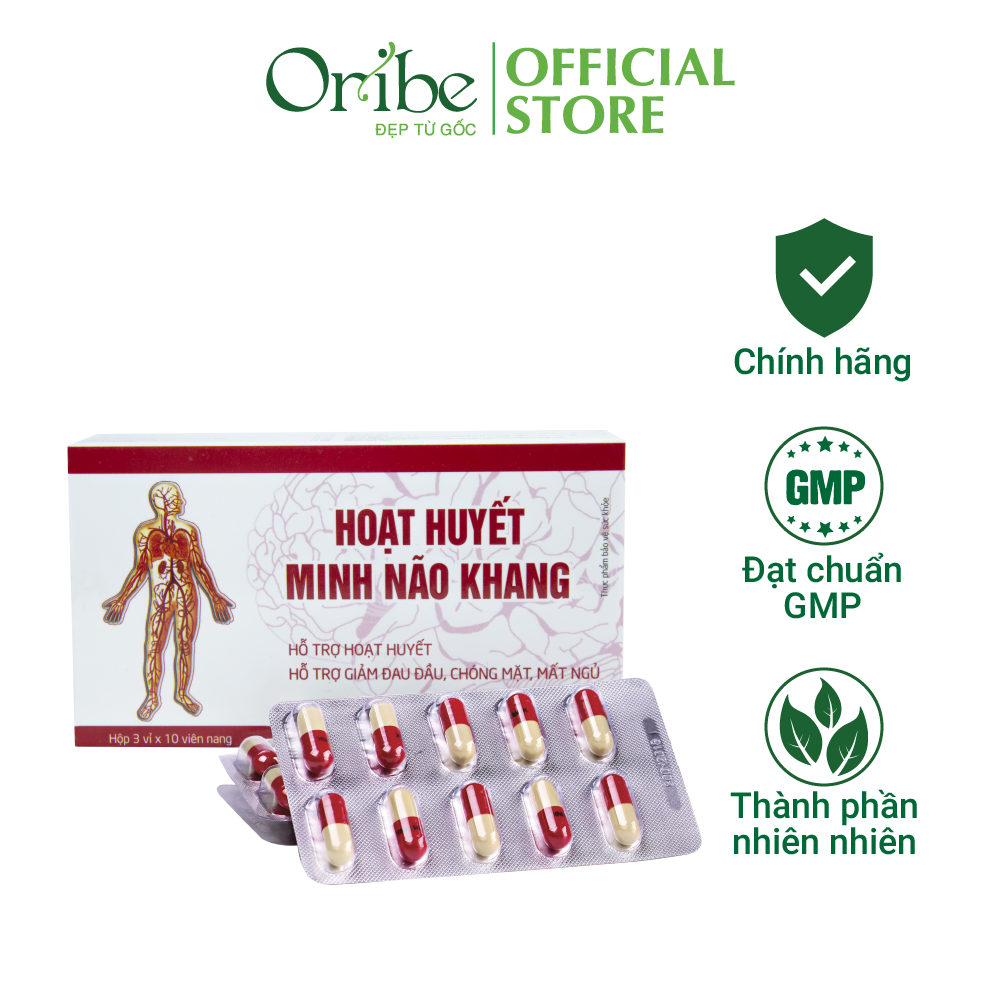 Hoạt huyết minh não khang dân khang tăng cường lưu thông máu giảm đau đầu chóng mặt mệt mõi hộp 30 viên