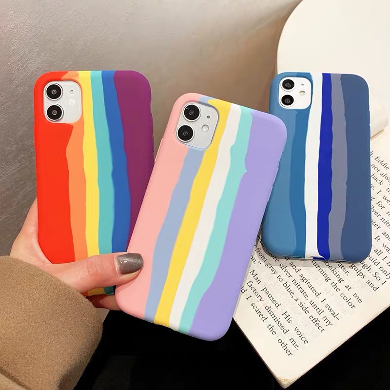Ốp lưng điện thoại IP chống bẩn hình cầu vồng full viền 6/6plus/6s/6splus/7/7plus/8/8plus/x/xs/xsmax/11/11pro/11promax/12/12promax