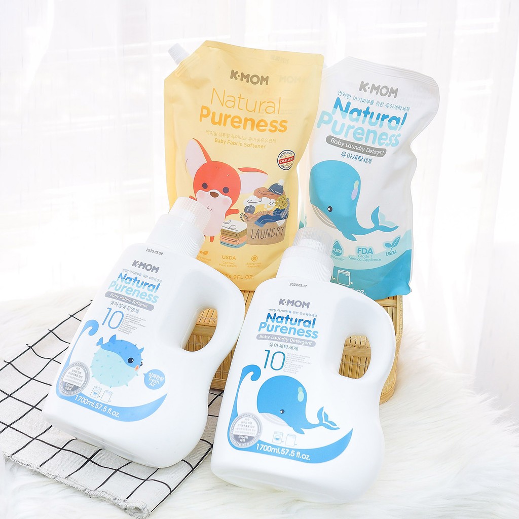 Nước giặt đồ sơ sinh hữu cơ k-mom hàn quốc - nước giặt kmom 1700ml