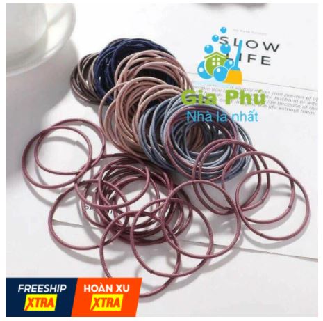 Combo 100 dây thun cột tóc co giãn tốt cho bạn gái
