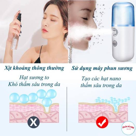 Máy phun sương xông hơi mặt nano mini cầm tay hỗ trợ dưỡng da cấp nước tối đa