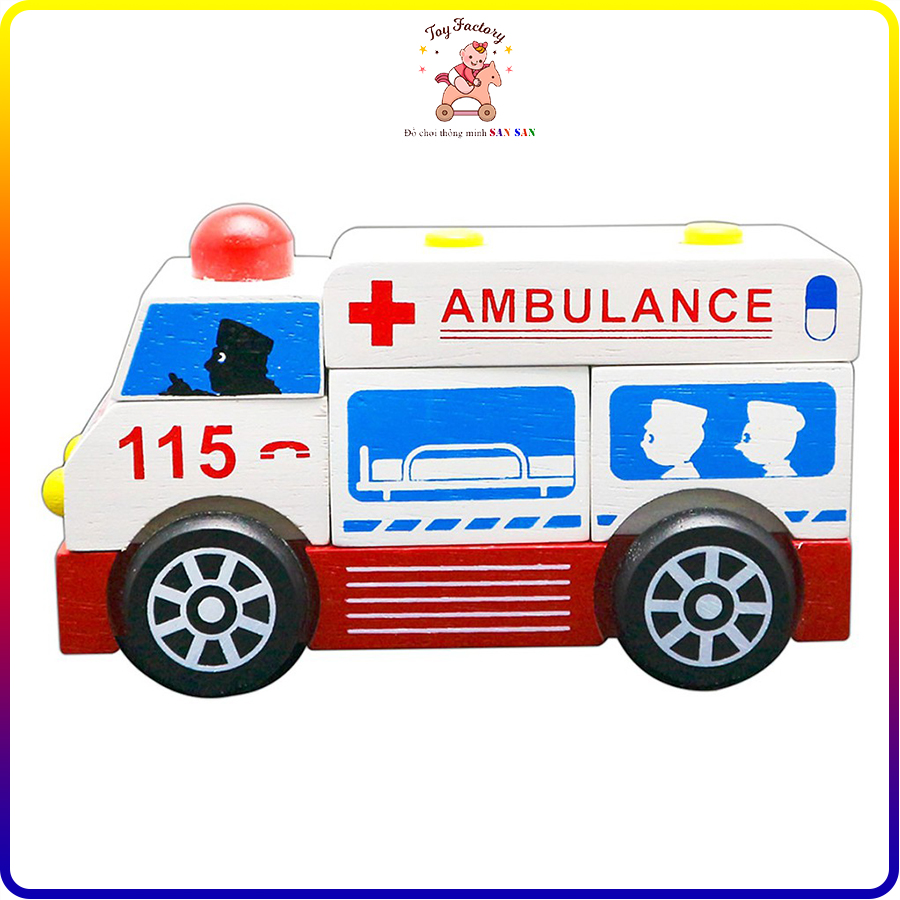 Lắp ráp xe cứu thương - Đồ chơi gỗ Winwintoys
