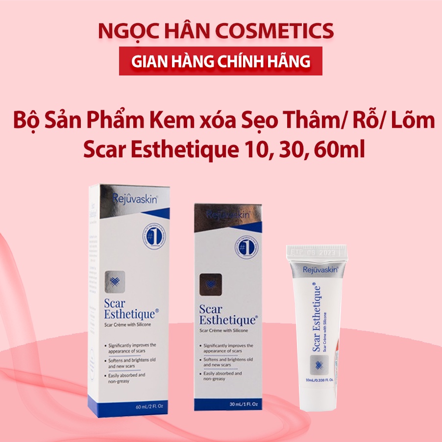 Kem làm mờ sẹo thâm, rỗ, lõm Rejuvaskin Scar Esthetique Crème with Silicone 10/30/60ml - ngochancosmetics
